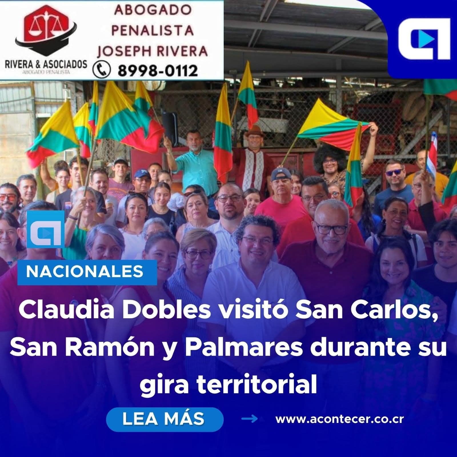 Imagen de la nota: Claudia Dobles visito, San Carlos, San Ramon y Palmares durante su gira territorial