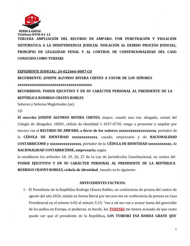 Presidente Rodrigo Chaves Enfrenta Recurso De Amparo Por Declaraciones Sobre Caso &Quot;Tureski&Quot;