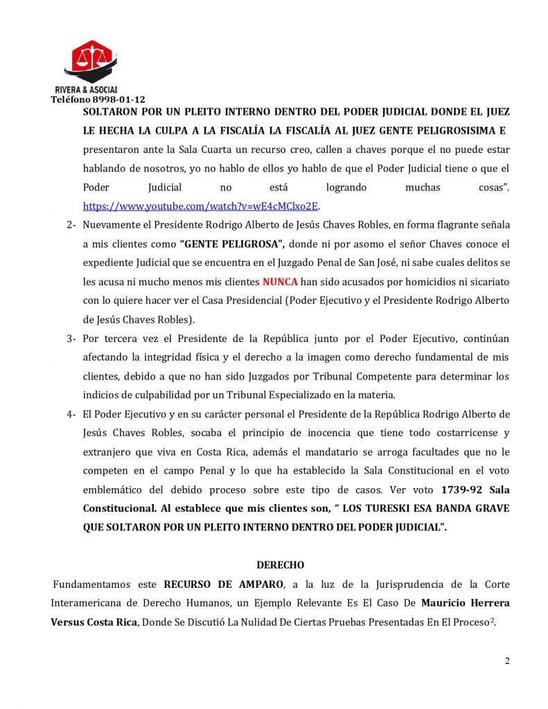 Presidente Rodrigo Chaves Enfrenta Recurso De Amparo Por Declaraciones Sobre Caso &Quot;Tureski&Quot;