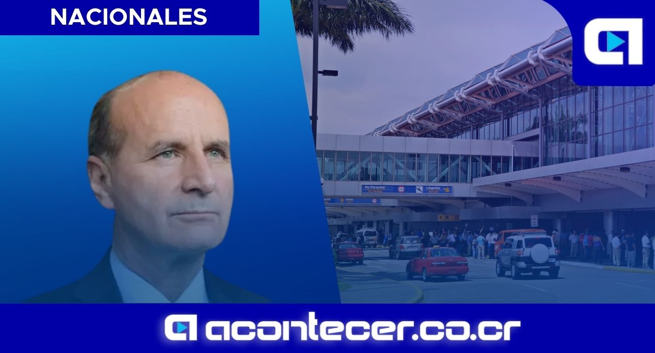 José María Figueres fue captado ayer saliendo del país con gesto serio en el Aeropuerto Juan Santamaría