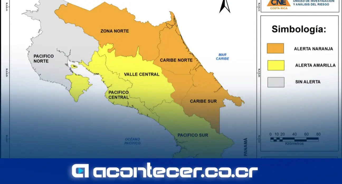 IMN: Onda tropical #33 mantendrá lluvias este lunes en Costa Rica