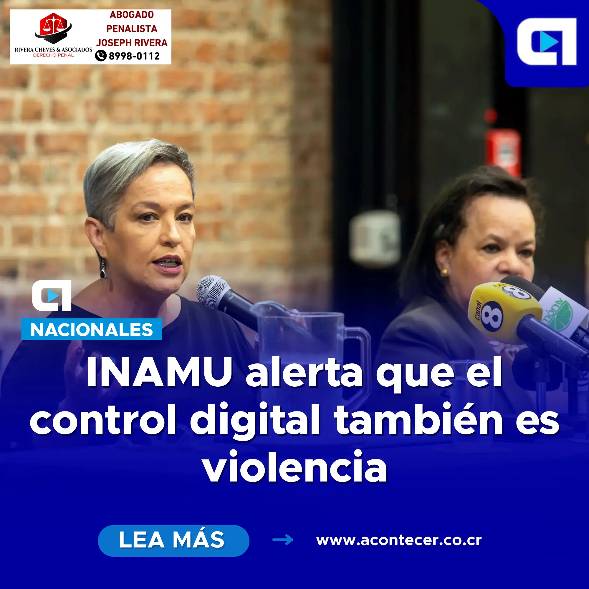 INAMU alerta que el control digital también es violencia