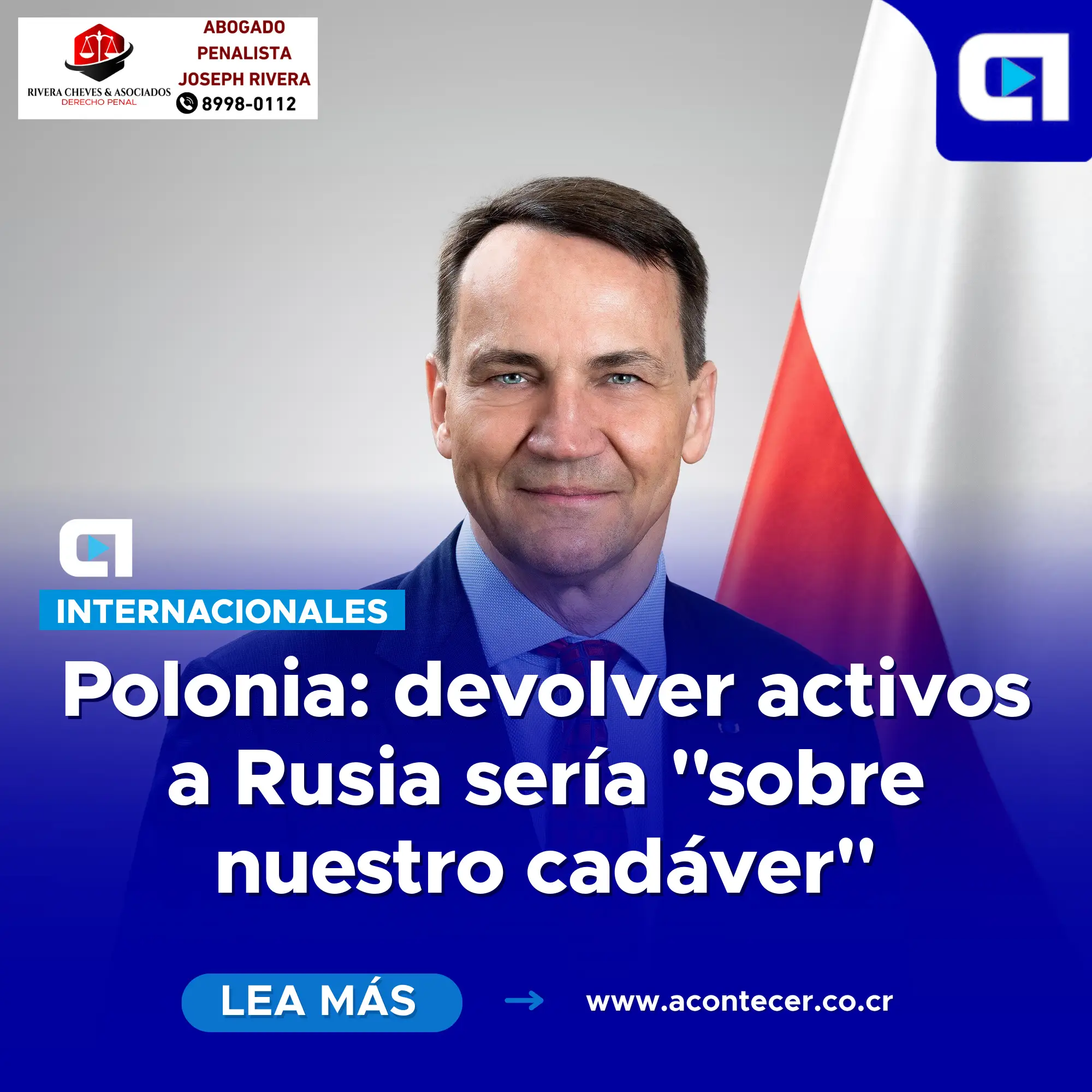 Polonia: devolver activos a Rusia sería “sobre nuestro cadáver”